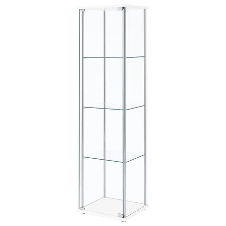 Curio Cabinet - Bellatrix Rectangular 4-shelf Curio Cabinet White and Clear