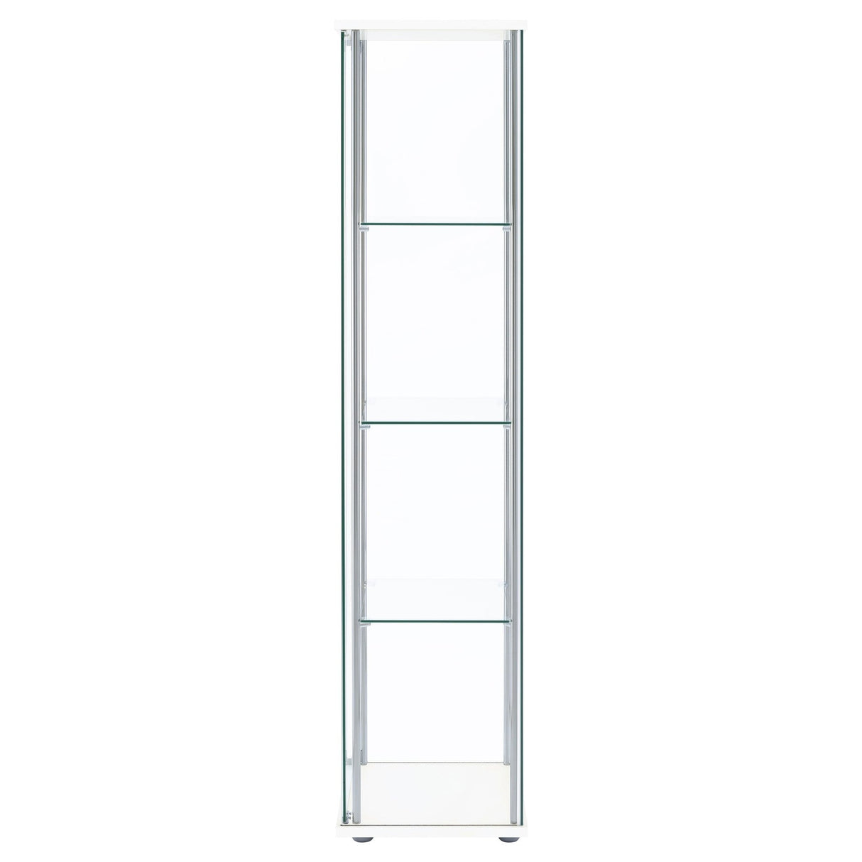 Bellatrix Rectangular 4 - shelf Curio Cabinet White and Clear | Coaster - 951072 - Home Elegance USA - 5