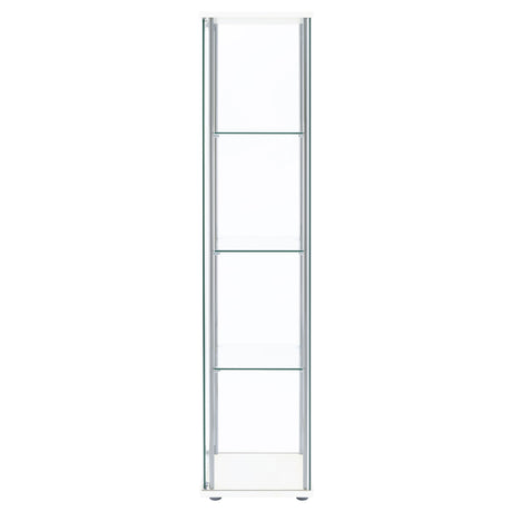 Curio Cabinet - Bellatrix Rectangular 4-shelf Curio Cabinet White and Clear