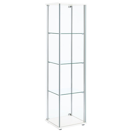 Curio Cabinet - Bellatrix Rectangular 4-shelf Curio Cabinet White and Clear