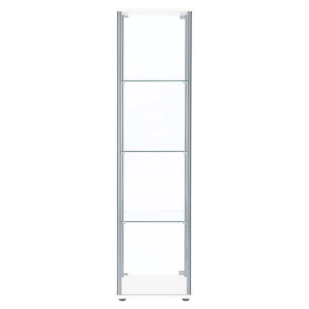 Bellatrix Rectangular 4 - shelf Curio Cabinet White and Clear | Coaster - 951072 - Home Elegance USA - 7