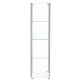 Bellatrix Rectangular 4 - shelf Curio Cabinet White and Clear | Coaster - 951072 - Home Elegance USA - 7