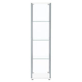 Curio Cabinet - Bellatrix Rectangular 4-shelf Curio Cabinet White and Clear