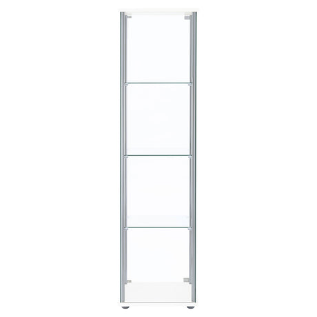 Curio Cabinet - Bellatrix Rectangular 4-shelf Curio Cabinet White and Clear