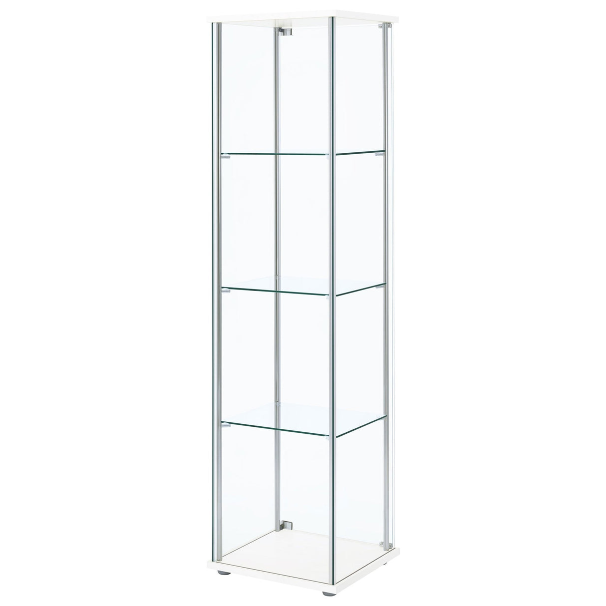 Bellatrix Rectangular 4 - shelf Curio Cabinet White and Clear | Coaster - 951072 - Home Elegance USA - 8