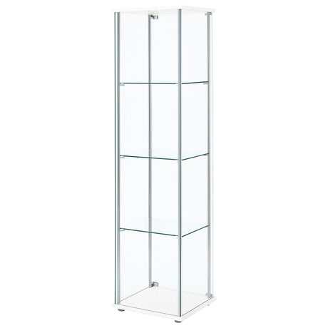 Curio Cabinet - Bellatrix Rectangular 4-shelf Curio Cabinet White and Clear