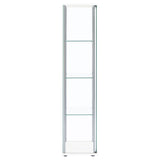 Bellatrix Rectangular 4 - shelf Curio Cabinet White and Clear | Coaster - 951072 - Home Elegance USA - 9