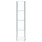 Curio Cabinet - Bellatrix Rectangular 4-shelf Curio Cabinet White and Clear