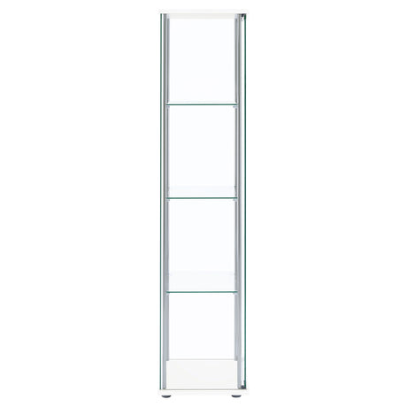 Curio Cabinet - Bellatrix Rectangular 4-shelf Curio Cabinet White and Clear