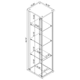 Bellatrix Rectangular 4 - shelf Curio Cabinet White and Clear | Coaster - 951072 - Home Elegance USA - 13