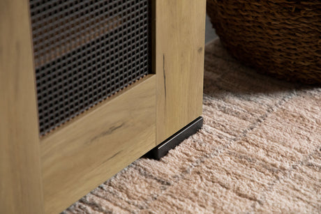 Shoe Cabinet - Bristol Metal Mesh Door Accent Cabinet Golden Oak