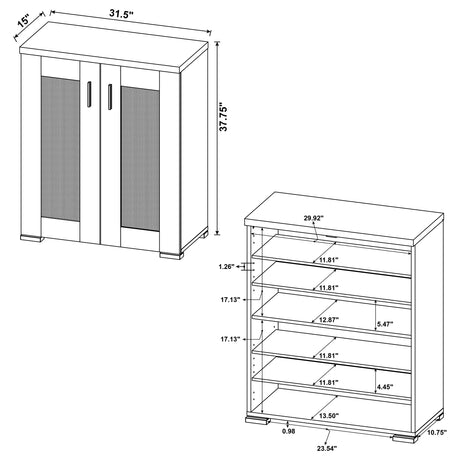 Shoe Cabinet - Bristol Metal Mesh Door Accent Cabinet Golden Oak