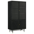 Tall Accent Cabinet - Santiago Rectangular 4-door Cabinet Matte Black