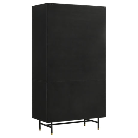 Tall Accent Cabinet - Santiago Rectangular 4-door Cabinet Matte Black