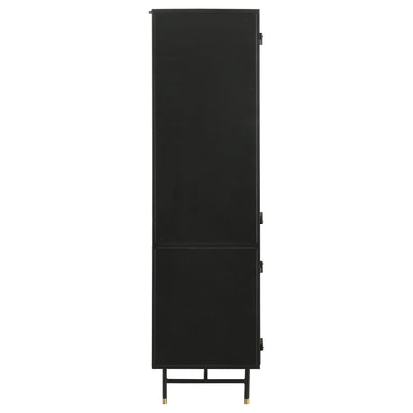 Tall Accent Cabinet - Santiago Rectangular 4-door Cabinet Matte Black