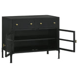 Accent Cabinet - Sadler 2-drawer Accent Cabinet with Glass Doors Black