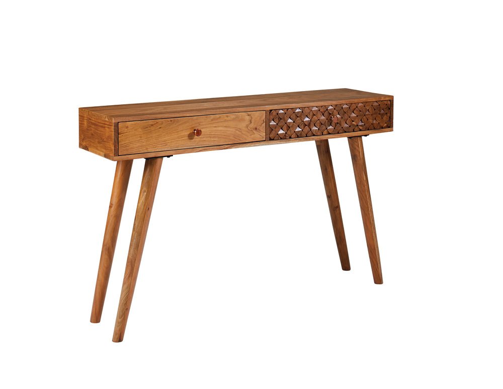 Console Table - Lotus 2-drawer Console Table Natural Brown