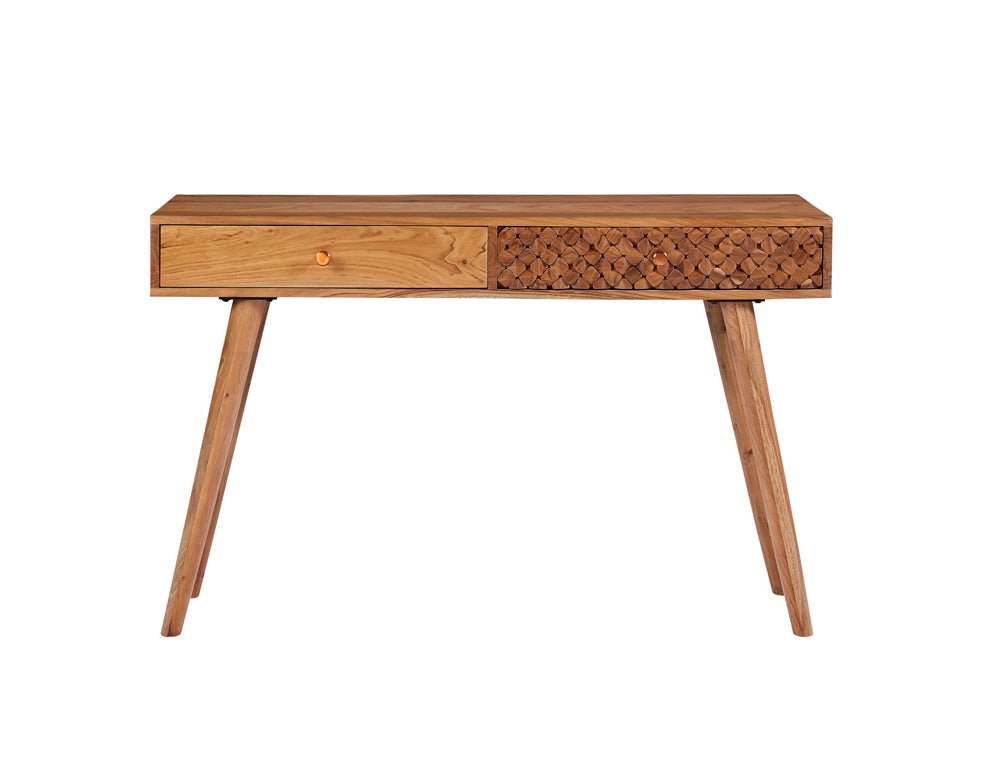 Console Table - Lotus 2-drawer Console Table Natural Brown