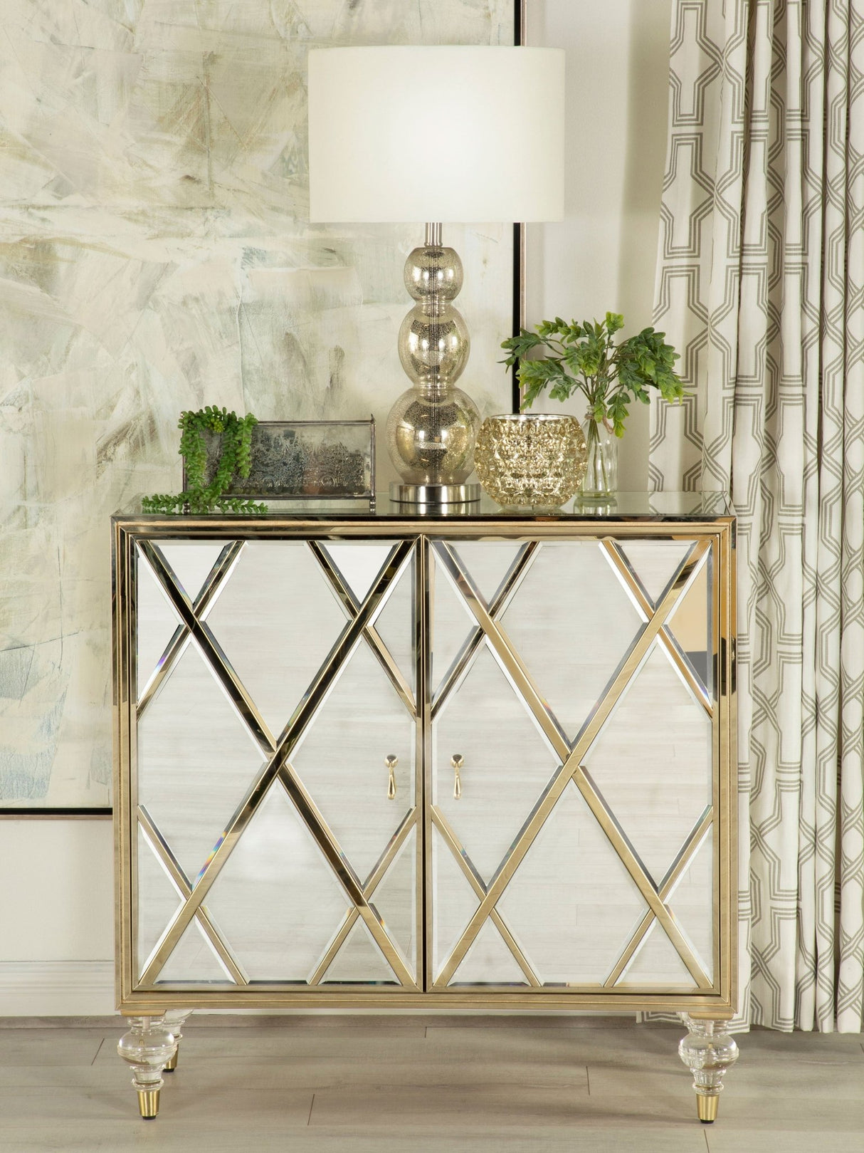 Astilbe 2 - door Accent Cabinet Mirror and Champagne | Coaster | Home Elegance USA