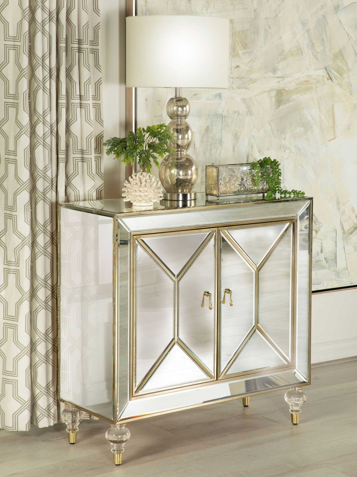 Lupin 2 - door Accent Cabinet Mirror and Champagne - 951854 - image - 2