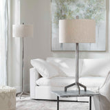 Ivor Cast Iron Floor Lamp Dark Gray - Black / Beige by Uttermost - View 3