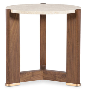Eleana Round End Table Medium Wood - Beige / Dark Brown by Hooker Furniture - View 1