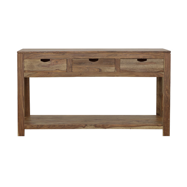 Console Table - Esther 3-drawer Storage Console Table Natural Sheesham