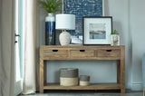 Console Table - Esther 3-drawer Storage Console Table Natural Sheesham