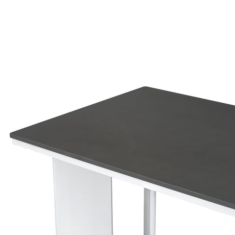 TOPMAX Modern 7-Piece Dining Table Set with 6 Upholstered Dining Chairs, Dark Gray+White - sold by Home Elegance USA