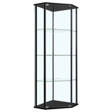 Curio Cabinet - Zenobia Glass Shelf Curio Cabinet Clear and Black