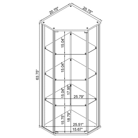 Curio Cabinet - Zenobia Glass Shelf Curio Cabinet Clear and Black