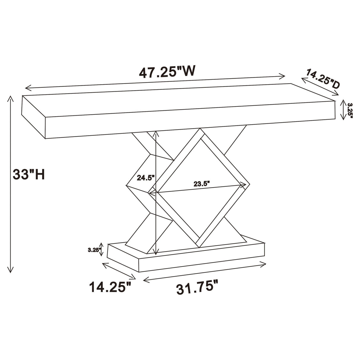 Andorra Console Table with LED Lighting Silver | Coaster | Home Elegance USA