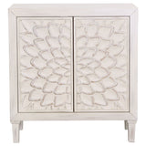 Accent Cabinet - Clarkia Accent Cabinet with Floral Carved Door White