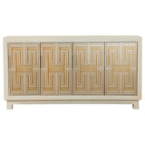 Accent Cabinet - Voula Rectangular 4-door Accent Cabinet White and Gold