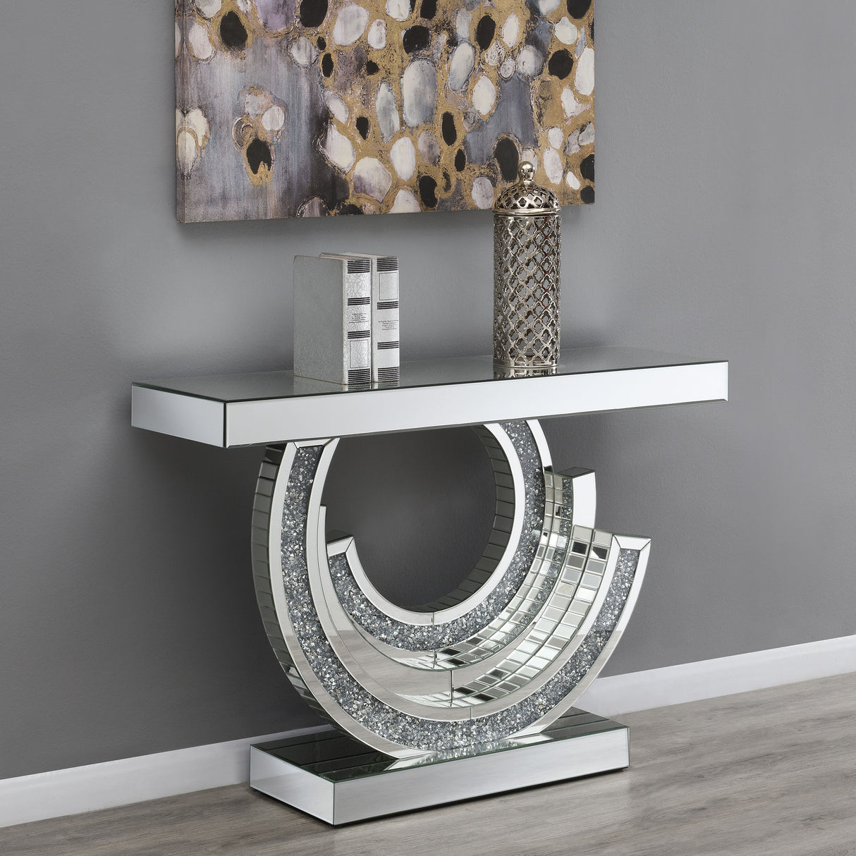 Console Table - Imogen Multi-dimensional Console Table Silver