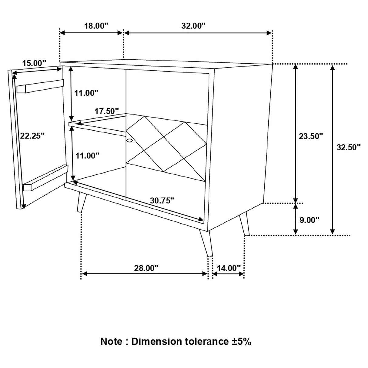 Alyssum Checkered Pattern 2 - door Accent Cabinet Natural - 953459 - image - 6