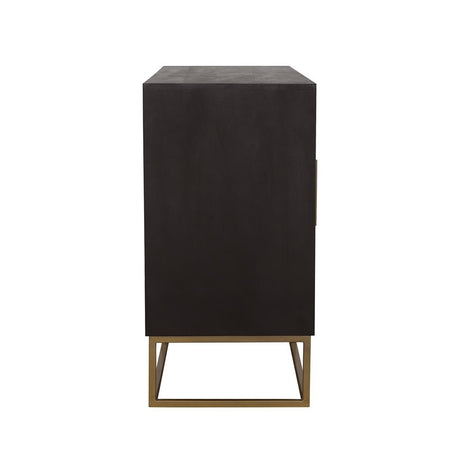 Zara 2 - drawer Accent Cabinet Black Walnut and Gold | Coaster | Home Elegance USA