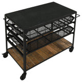 Kitchen Cart - Evander Accent Storage Cart with Casters Natural and Black