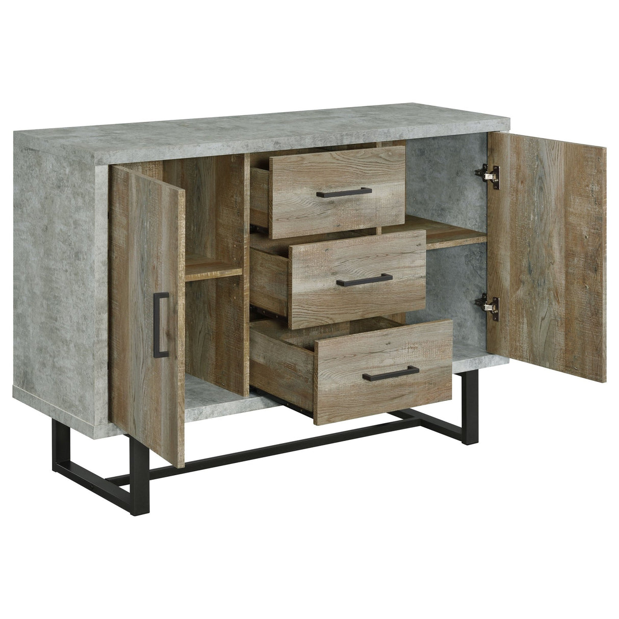 Abelardo 3 - drawer Accent Cabinet Weathered Oak and Cement | Coaster | Home Elegance USA