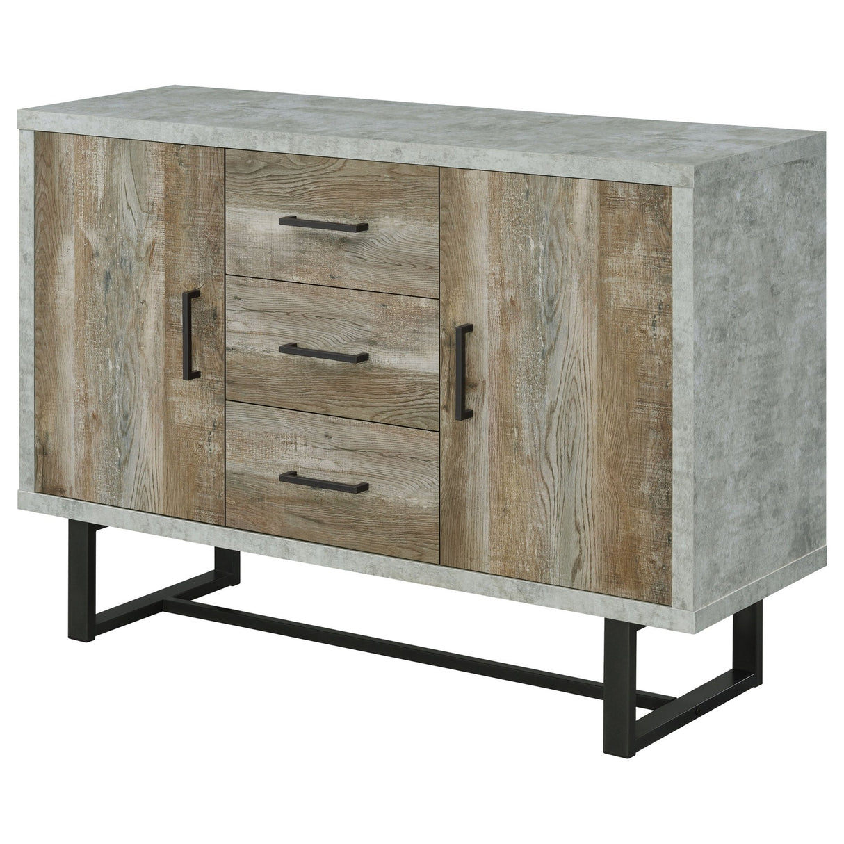 Abelardo 3 - drawer Accent Cabinet Weathered Oak and Cement | Coaster | Home Elegance USA