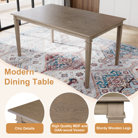 6-Piece Retro Dining Room Set, Classic Kitchen Furniture Set, Wooden Rectangular Table and 4 Chairs with Bench for kitchen & Dining Room, Easy Assembly, Space Saving, (BROWN) - sold by Home Elegance USA