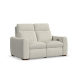 Ava Power Reclining Loveseat With Power Headrest & Lumbar - Light Gray | Flexsteel