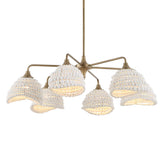 Biddeford 6 Light Beaded Pendant - Gold / White by Uttermost - View 6