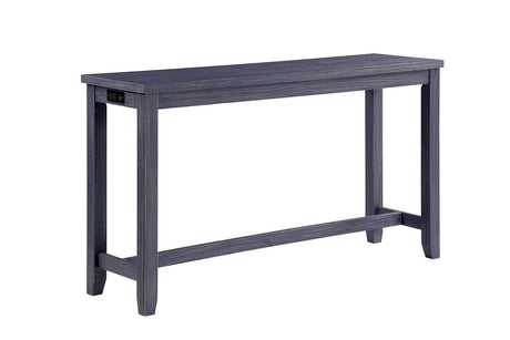 4pc Dining Table Set 1x Table 3x Stools Padded Seat Nailhead Trim USB Port And Power Outlet Antique Blue And Gray Finish - sold by Home Elegance USA