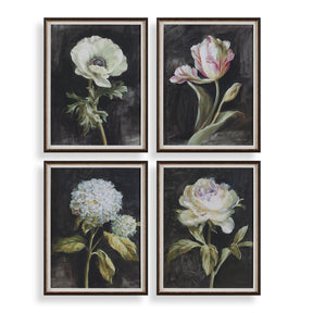 Florals On Black Framed Prints (Set of 4) by Uttermost - View 1