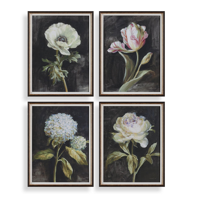 Florals On Black Framed Prints (Set of 4) by Uttermost - View 1