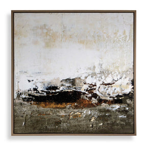 The Other Side Framed Abstract Art Black / Brown / Gray / Green / Orange / White / Yellow - Dark Gray / Beige by Uttermost - View 1