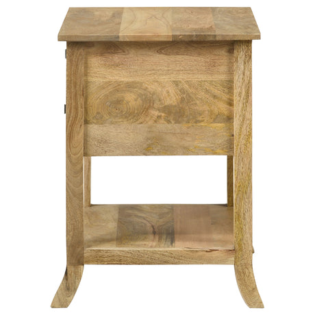 Side Table - Russo 2-drawer Accent Table with Open Shelf Natural Mango