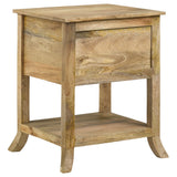 Side Table - Russo 2-drawer Accent Table with Open Shelf Natural Mango