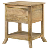 Side Table - Russo 2-drawer Accent Table with Open Shelf Natural Mango